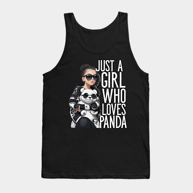 Just A Girl Who Loves Panda Tank Top by Merchweaver